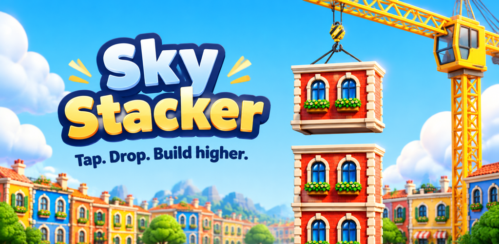 Promotional illustration of the crane and stacked building floors